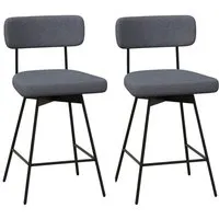 Costway 2er Set Barhocker Grau mit Drehfunktion und Rückenlehne