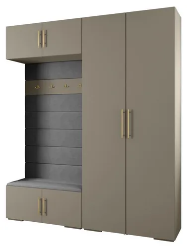 ABIKS MÖBEL Kompaktgarderobe INOVA 3 SATZ 18 - Moderne Garderobe mit Kleiderstange und Regalen, ideal für stilvolle Aufbewahrung. Robuste Materialien gewährleisten Langlebigkeit und einfache Montage. Perfekt für jeden Raum!