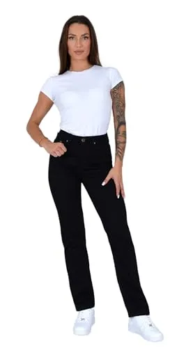 Produktbild ESRA Straight Leg Jeans Damen – Hochwertige High Waist Jeans mit Premium Stretch