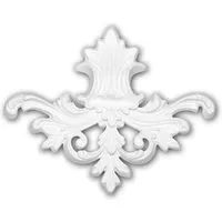Zierelement PROFHOME 160024 - Zeitloses Klassisches Design in Weiß - Stuckleiste aus robustem Polyurethan, ideal für Innen- und Außenbereich. Zeitloses Design, leicht zu verarbeiten und extrem maßhaltig.