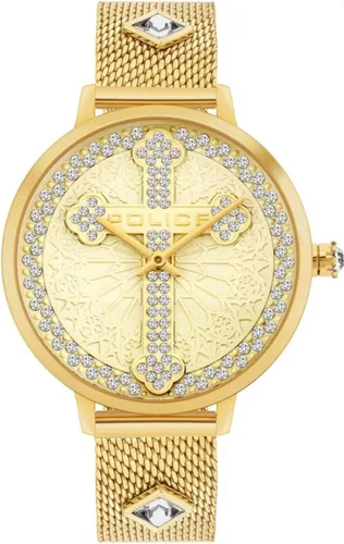 Police PL16031MSG.22MMA Unisex Uhr - Elegante Armbanduhr mit goldenem Edelstahlarmband, 36mm Gehäuse und Quarzwerk. Wasserdicht bis 3 bar – ideal für stilbewusste Männer und Frauen.