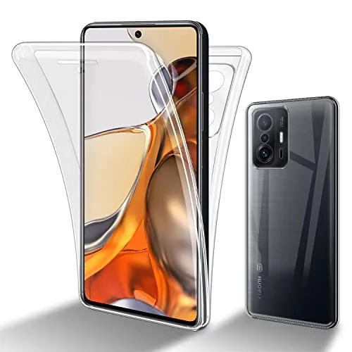 Cadorabo Hülle kompatibel mit Xiaomi 11T / 11T PRO Schutzhülle TPU Silikon Case 360 Slim Kratzfest Weiche Gummi mit Rundumschutz Case Hülle für Xiaomi 11T / 11T PRO in Transparent