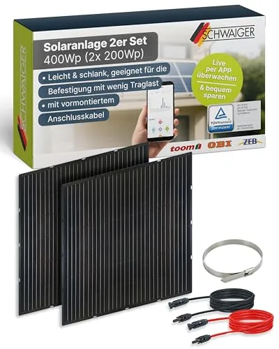 SCHWAIGER SOPA5400 Glas-Solarmodul 2er Set 400Wp