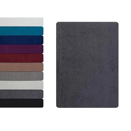 Frottee Spannbettlaken Spannbetttuch 180 - 200 x 200 cm, Bettlaken 80% Baumwolle - 20% Polyester, Kuschelig Weich und Warm, Matratzen bis 23-25 cm, OEKO-TEX MADE IN GREEN, Anthrazit
