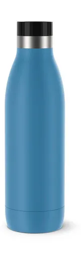 EMSA N31122 Bludrop Trinkflasche 0.7 Liter Blau - Thermobehälter aus Edelstahl, ideal für unterwegs, mit einer praktischen Füllmenge von 0.7 Litern und einem modernen Design.