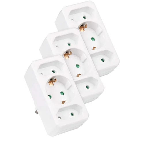Heitech 3-fach Mehrfachstecker Steckdose Steckdosenverteiler TÜV-Zeichen Stecker