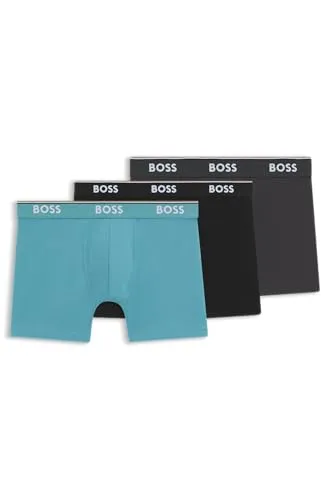 BOSS BoxerBr 3P Power 10267398 01 - Herren-Boxershorts aus 95% Baumwolle und 5% Elasthan für optimalen Tragekomfort und perfekte Passform.