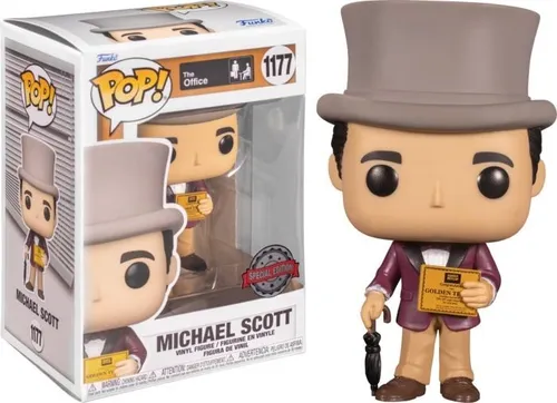 Funko POP! Das Büro Michael Scott 1177 SE - Actionfigur von Michael Scott aus 'Das Büro', Special Edition mit goldenem Ticket. Hochwertiges Vinyl, ideal zum Sammeln und Präsentieren in der Sammlerbox.