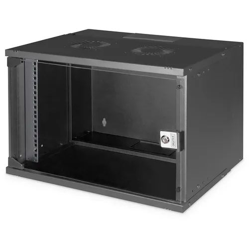 Digitus SOHO PRO Series Netzwerkschrank 7U - Computer- & Server-Racks, ideal für Wandmontage und platzsparend, in elegantem Schwarz (RAL 9005)