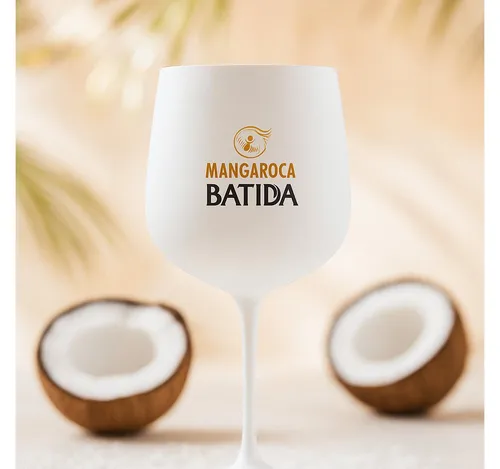 Ballon Weinglas Mangaroca Batida Balloon Glas – Weißes mattes Cocktailglas – 1 Stück