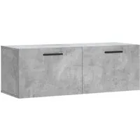 vidaXL Wandschrank Betongrau 100x36,5 cm - Bad-Hängeschrank aus langlebigem Holzwerkstoff, der Feuchtigkeit widersteht und reichlich Stauraum bietet. Ideal zur Wandmontage und für eine stilvolle Präsentation von Dekoartikeln.