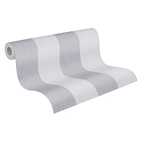 A.S. Création Vliestapete New Elegance Deutschland tapeziert Streifentapete gestreift 10,05 m x 0,53 m grau 375544 37554-4