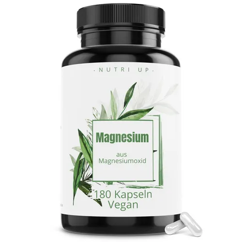 Magnesium 180 Kapseln (6 Monate) 400 mg elementares Magnesium pro Kapsel | vegan