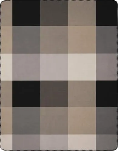 Biederlack Wohn- und Kuscheldecke 'Alp Square' 150 x 200 cm Braun - Bettdecken - Kuscheldecke aus hochwertiger Recyclingfaser, modern interpretiertes Karomuster, sorgt für Geborgenheit und Wärme.