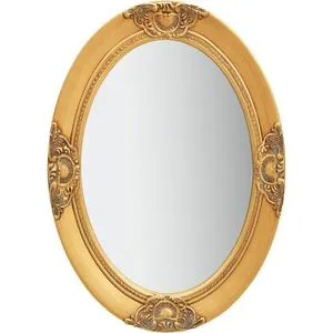 vidaXL Barock Wandspiegel 320353, oval, gold, 50 x 70cm in gold von vidaXL