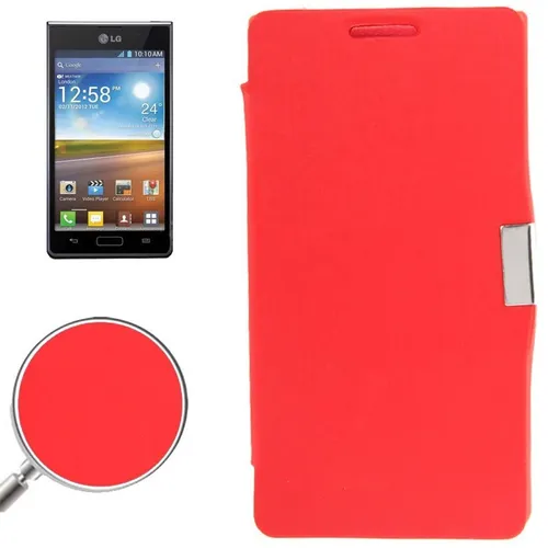 Produktbild Handyhülle Tasche für LG Optimus L7 / P700 rot gebürstet