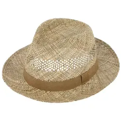 Fiebig Strohhut Fedora aus Seegras mit einfarbigem Band von Fiebig