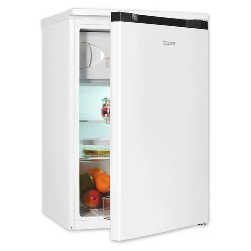 exquisit Kühlschrank KS516-4-051C, 84.5 cm hoch, 54.9 cm breit, Türanschlag wechselbar, Gemüsefach, Temperaturregelung, Front: Weiß, Energieeffizienzklasse C (März 2021)