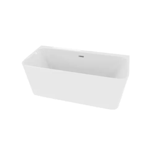 LAVITA Freistehende Wandbadewanne Mensola 1500 Acryl 150x80x60 cm Badewannen Rechteckige Form Moderne Acryl-Wanne Freistehend 2 Personen 265 L Antimikrobielle Beschichtung Weiß Glanz
