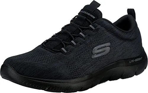 Skechers Herren Men's Summits Louvin Slipper in Schwarz, 42 EU - Herren-Sneaker mit atmungsaktivem Mesh-Obermaterial und bequemer Memory-Schaum Einlegesohle für ultimativen Komfort im Alltag.