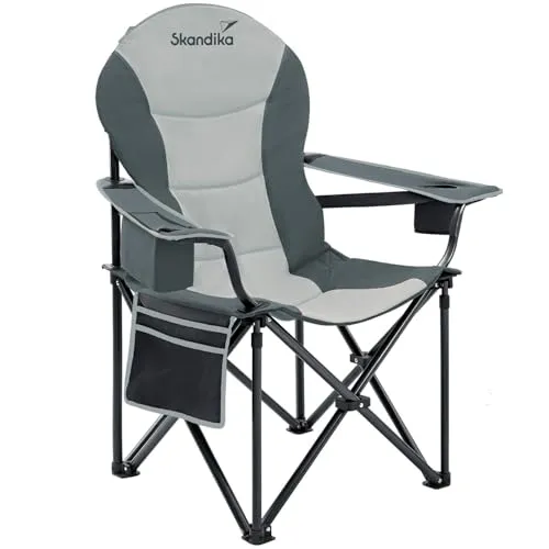 Skandika Campingstuhl Relax Comfort - Klappstuhl mit Kühlfach und Getränkehalter - Klappstuhl für Camping und Garten, ausgestattet mit Kühlfach, Getränkehalter und breiter Sitzfläche für optimalen Komfort.
