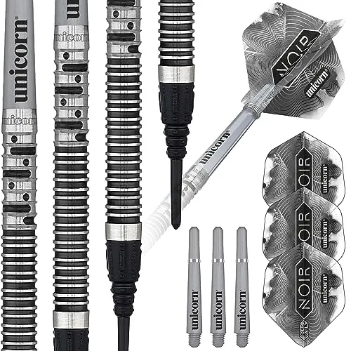 Unicorn Phase 5 Noir Dartpfeil, schwarz/Silber, 18 g von Unicorn