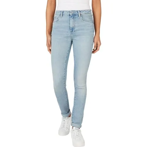 Pepe Jeans Damen Skinny Jeans Hw, Blau (Denim-MI8), 32W / 30L