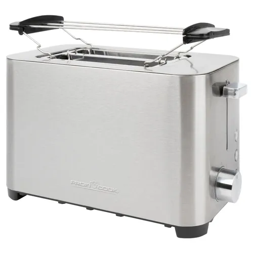 ProfiCook® Toaster PC-TA 1251 | 2 Scheiben-Toaster mit Edelstahlgehäuse - Toaster mit Wide Slot für Bagels, stufenlos einstellbarem Bräunungsgrad und abnehmbarem Brötchenaufsatz - für perfekten, goldbraunen Toast.