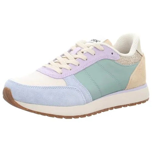 Woden WL740 Ronja Damen Sneaker - 318-Beige-Multi, Größe: 40 EU - Damen-Sneaker aus Leder und Textil mit stylischem Kork-Decksohle, ideal für einen bequemen und modischen Auftritt.