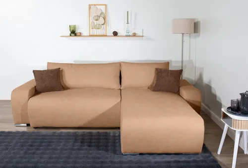 COLLECTION AB Ecksofa Pia L-Form mit Bettfunktion und 2 Zierkissen - Elegantes Ecksofa »Pia L-Form, B: 237 cm« mit Federkern für hohen Sitzkomfort. Inklusive Bettkasten und Zierkissen, ideal für gemütliche Abende und als Gästebett. Modernes Design, perfekt für stilvolle Wohnräume.