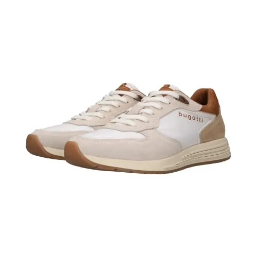 bugatti Herren Sneaker-333-AX80-offwhite/white, Größe 45 in weiß von Bugatti