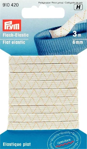  PRYM Gummiband SB - Flach Elastic 6mm / weiß 1.33 EUR/Mtr.