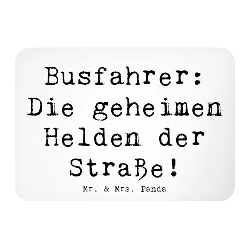 Mr. & Mrs. Panda Magnet Spruch Busfahrer Helden - Geschenk, zettelhalter, haftmagnet, Freundlichkeit, Bedanken, Können, whiteboardmagnet, tägliche Fahrdienste, Pinnwandmagnet, sicher ans Ziel, Straße