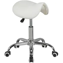 Mid.you Drehhocker, Weiß, Textil - Bürostühle, eleganter Drehhocker in Weiß mit 100% Textilbezug, ideal für komfortables Sitzen im Arbeitszimmer.