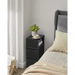 VASAGLE Schmaler Nachttisch mit 2 Schubladen von VASAGLE