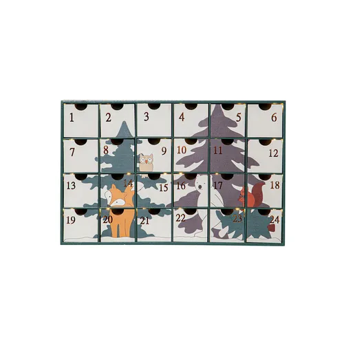 Beleuchteter Weihnachtskalender Forest Friends aus Holz