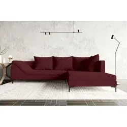 99rooms Loni Ecksofa Webstoff MALMO_NEW Bordeaux Rechts von 99rooms