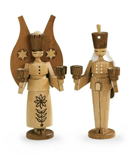 Müller Engel und Bergmann Weihnachtsfigur - Dekofigur aus dem Erzgebirge, handgefertigt, bringt erzgebirgische Romantik in Ihr Zuhause.