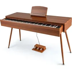 COSTWAY 88 Tasten Digital Piano, Keyboard Piano mit Push-Pull-Schublade, Dreifachpedal, MIDI-USB, 800 Töne & 600 Rhythmen, E-Piano für Anfänger