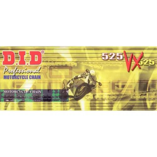 DID Kette 525 VX doppelt verstärkt 124 Glieder offen mit Hohl-Niet-Schloss