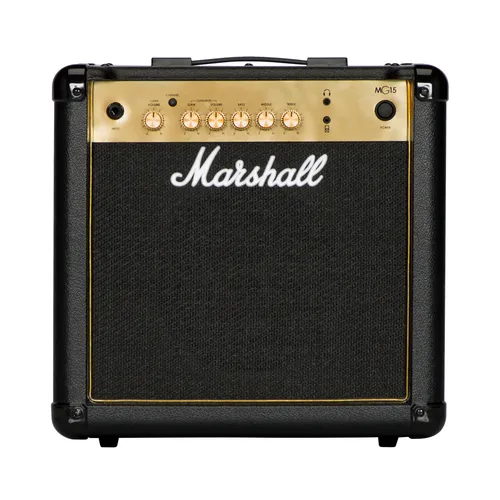 Marshall MG15G B-Stock Verstärker - B-Stock E-Gitarren Combo mit 15 Watt RMS, 2 Kanälen und MP3/Line Input. Ideal für Einsteiger, bietet volle Garantie trotz leichter Gebrauchsspuren.