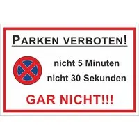 Warn- und Hinweissschild Parken Verboten 30 cm x 20 cm PST