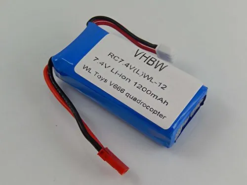 vhbw Akku kompatibel mit UDI U829A Drohne Multicopter Quadrocopter (1200mAh, 7,4V, Li-Ion)
