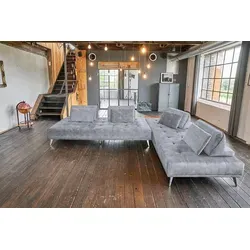 KAWOLA Sofa WIOLO Ecksofa velvet grau in grau von KAWOLA