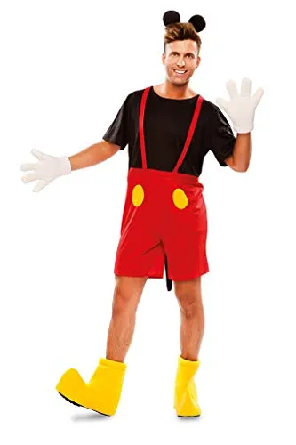 EUROCARNAVALES Maus-Kostüm für Herren - Kostüm-Outfits für Erwachsene, inkl. Overall, Haarreif mit Ohren und Handschuhe – ideal für Karneval und Fasching!
