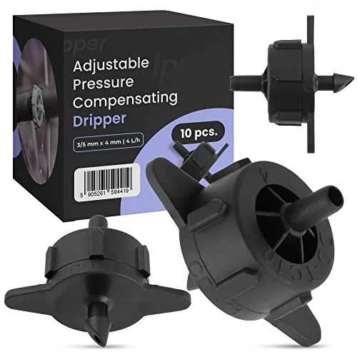 10x Micro Sprinkler Druckausgleich 4L/h Drip Microbewässerung Tropfer Endtropfer Wassertropfer Zubehör für Bewässerungssysteme Sprinkleranlage Garten Bewässerungstropfer Druckkompensierender