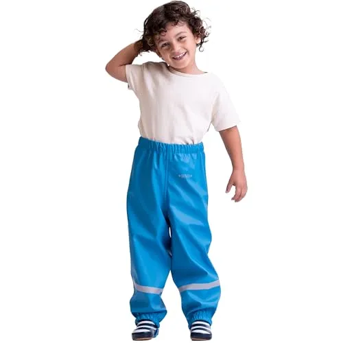 BMS Regenbundhose, wasserdicht für Jungen in Hellblau Größe 92 - Regenhosen für Jungen, 100% wasserdicht und besonders weich für ein angenehmes Tragegefühl. Ideal für Abenteuer im Freien, auch für die Waldkindertagesstätte.