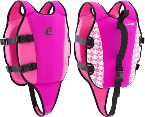 CRESSI Little Turtle Swim Vest Lillac/Pink M: 3/6 Years-Kinder Neopren Schwimmweste mit doppeltem Griff-Hervorragende Hilfe für Auftrieb und Gleichgewicht im Wasser, Flieder/Rosa, M: 3/6 Jahre