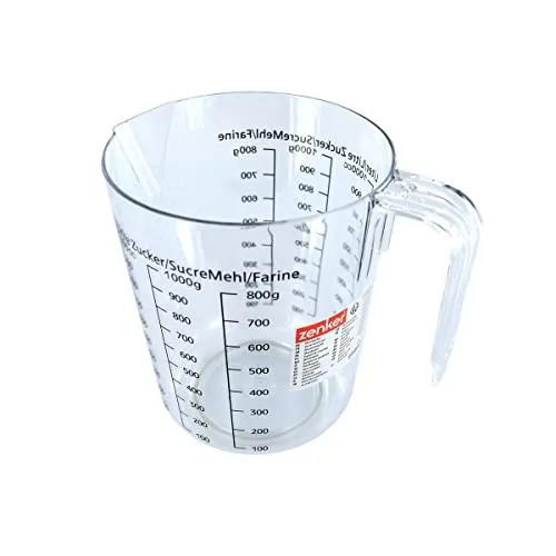 Zenker 008811 Messbecher mit Henkel, Messbecher, Messbecher, Messbecher, Skala, Kunststoff, transparent, 17 x 15,5 x 11,7 cm