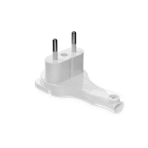 KEL ultraflacher Winkelstecker ohne Erdung, weiß, Superflacher 2P 6A Stecker zur Verlängerung und Reparatur